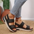 thumbnail image 2 of EKVAHL Women's Orthopedic Platform Sandals, Double Strap Backstrap Walking Shoes, Arch Support Cushioned Summer Outdoor Slides Black, 2 of 5