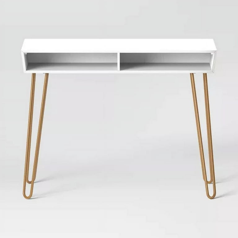 Hairpin Writing Desk with Storage Brown - Threshold™