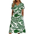 thumbnail image 2 of Womens Summer Dresses V Neck Short Sleeve Floral Print Midi Dress with Pockets Flowy Swing Vacation Casual Sundress S-2XL, 2 of 7