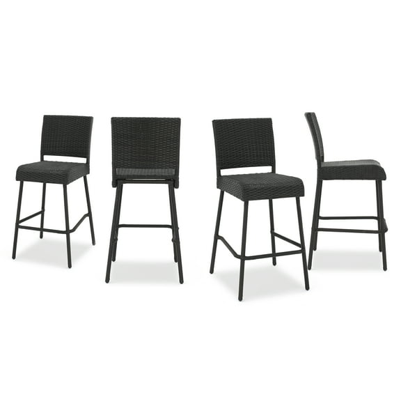 Sandy Hook 29-Inch Outdoors Dark Brown Wicker Barstools (Set of 4)