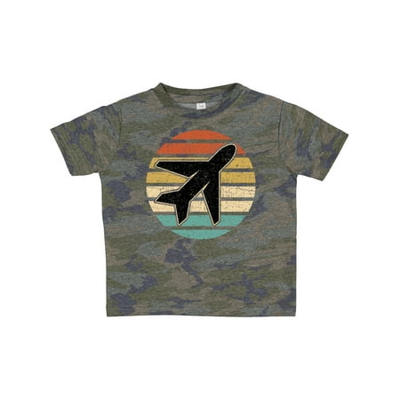 

Inktastic Airplane Pilot Vintage Sunset Gift Toddler Boy or Toddler Girl T-Shirt