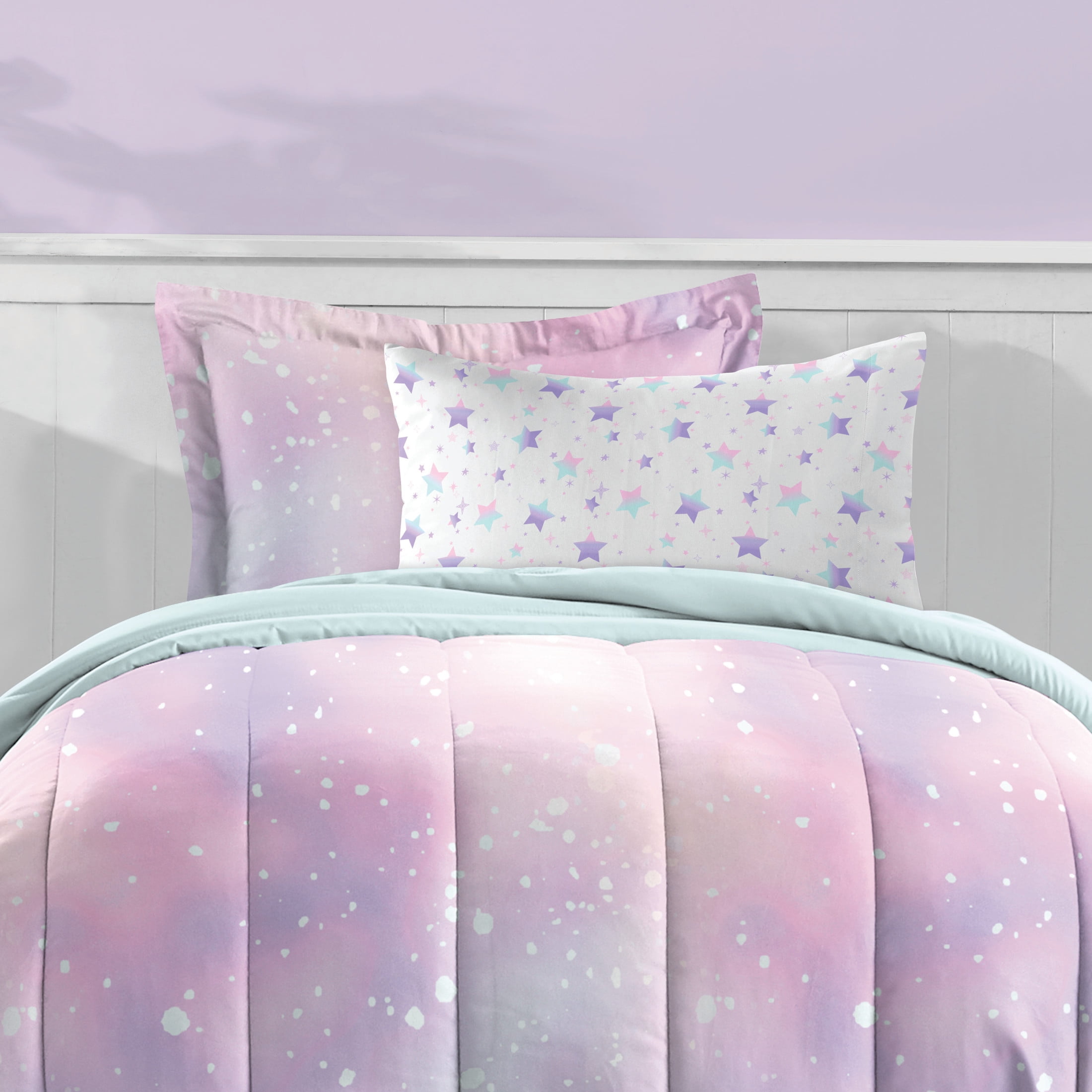 Dream Factory Twilight Full 7 Piece Comforter Set, Polyester, Microfiber, Pink, Child, Unisex