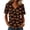Orange #164, variant on Women's Halloween Shirts Short Sleeve Spooky Fashion Pullover V Neck Funny Print Pumpkin 2026 T Shirt Skeleton Vacation Basic Shirt Orange M