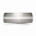 thumbnail image 3 of Titanium 925 Sterling Silver Inlay 8mm Brushed Band Size: 14; for Adults and Teens; for Women and Men, 3 of 6