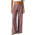 thumbnail image 4 of ClodeEU Women's Striped High Waist Wide Leg Linen Pants,Casual Loose Trousers with Pockets ,Women's Plus XXL, 4 of 7