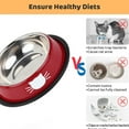 thumbnail image 4 of Pet Bowl Base de goma antideslizante de acero inoxidable Dog Bowl Cat Bowl MFZFUKR CPB-DE-SSW2156-3, 4 of 5