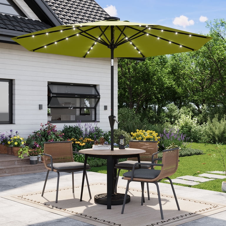 9ft led patio umbrella WESTLAKE 9 Ft Solar Umbrella, Beige touch and superior appearance 9 ft Patio LED Solar
