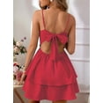 thumbnail image 2 of Women'S Backless Tie Short Dress Summer Models Halter Dresses Red XS, 2 of 8