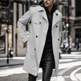 thumbnail image 2 of JUMESGU Men Waterproof Long Trench Coats Men's Thermal Single Coat Business Peacoat (Grey,XXL), 2 of 4