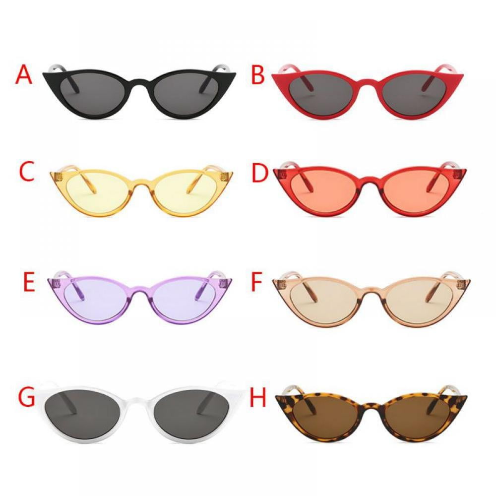 Shengshi Retro Small Cat Eye Sunglasses Vintage Square Shade Women Cute Skinny Cat Eye Eyewear 