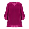 thumbnail image 4 of Sparkly Tops for Women, Dressy Soft Ruffle 3/4 Sleeve Blouses, Glitte Evening Shirts, 4 of 8