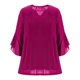 thumbnail image 4 of mfyjkho Tops Casuales Para Mujer, Vestido Elegante De Mujer Con Volantes, Estampado Dorado Brillante, Mangas 3/4, Cuello Alto, Malla De Doble Capa Tops Para Salir S, 4 of 8