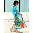 thumbnail image 2 of Edolynsa Women Print Kaftan Cover up Casual Summer Dress Plus Size Cafan Loungewear Maxi Beachwear Long Resort Outfits, 2 of 9