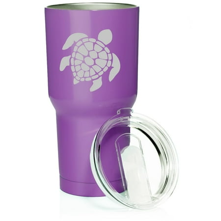 

Smooth Body Tumbler Stainless Steel Vacuum Insulated Travel Mug Cup Gift Sea Turtle (Purple 30 oz)