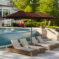 thumbnail image 6 of Greforg 15FT Triple Outdoor Patio Umbrella with Base Included & Vented Canopy, Waterproof & UV Protection, Ideal for Garden, Deck, Poolside, and Restaurant Brown, 6 of 6