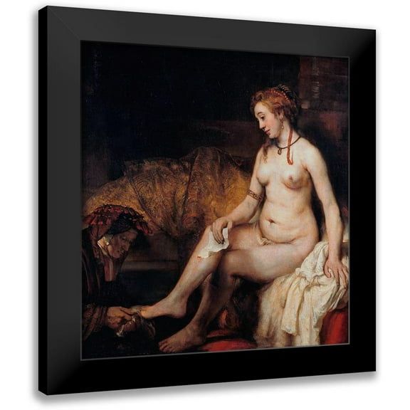 Rembrandt Van Rijn, 12x13 Black Modern Framed Museum Art Print Titled - Bathsheba at Her Bath