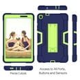 thumbnail image 4 of Case for Galaxy Tab A 8.0" 2019 SM-P200/P205, Kickstand Shockproof Kids Proof Case Heavy Duty High Impact Resistant Hybrid Three Layer Rugged Defender Full Body Protection Case, Blue+Verdant, 4 of 7