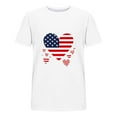 thumbnail image 5 of Htigea American Flag Patriotic T-Shirt for Women 4Th Of July Shirts Graphic Tees Usa Flag Short Sleeve Shirt Tops Party Daily Today Sales White,2XL, 5 of 5