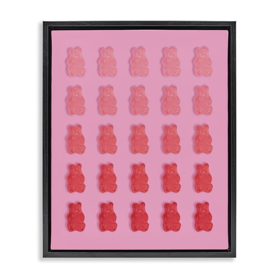 Stupell Industries Eclectic Pink & Red Bear Gradient Black Floating Frame Canvas Art, 17 x 21, by LISH Creative