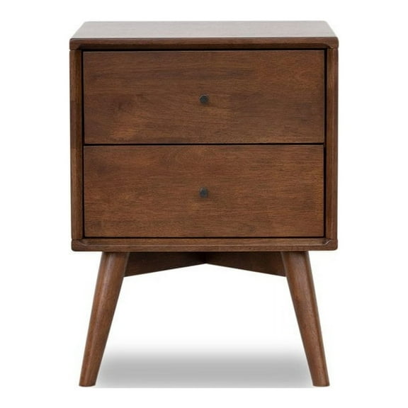Mid-Century Modern Denver Brown Walnut Wood Night Stand