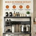 thumbnail image 5 of Atilioo Kitchen Bakers Rack with Power Outlet, 4 Tiers Coffee Bar Table, Oven Microwave Stand, Storage Shelf, Appliance Organizer, 23" Gray, 5 of 11