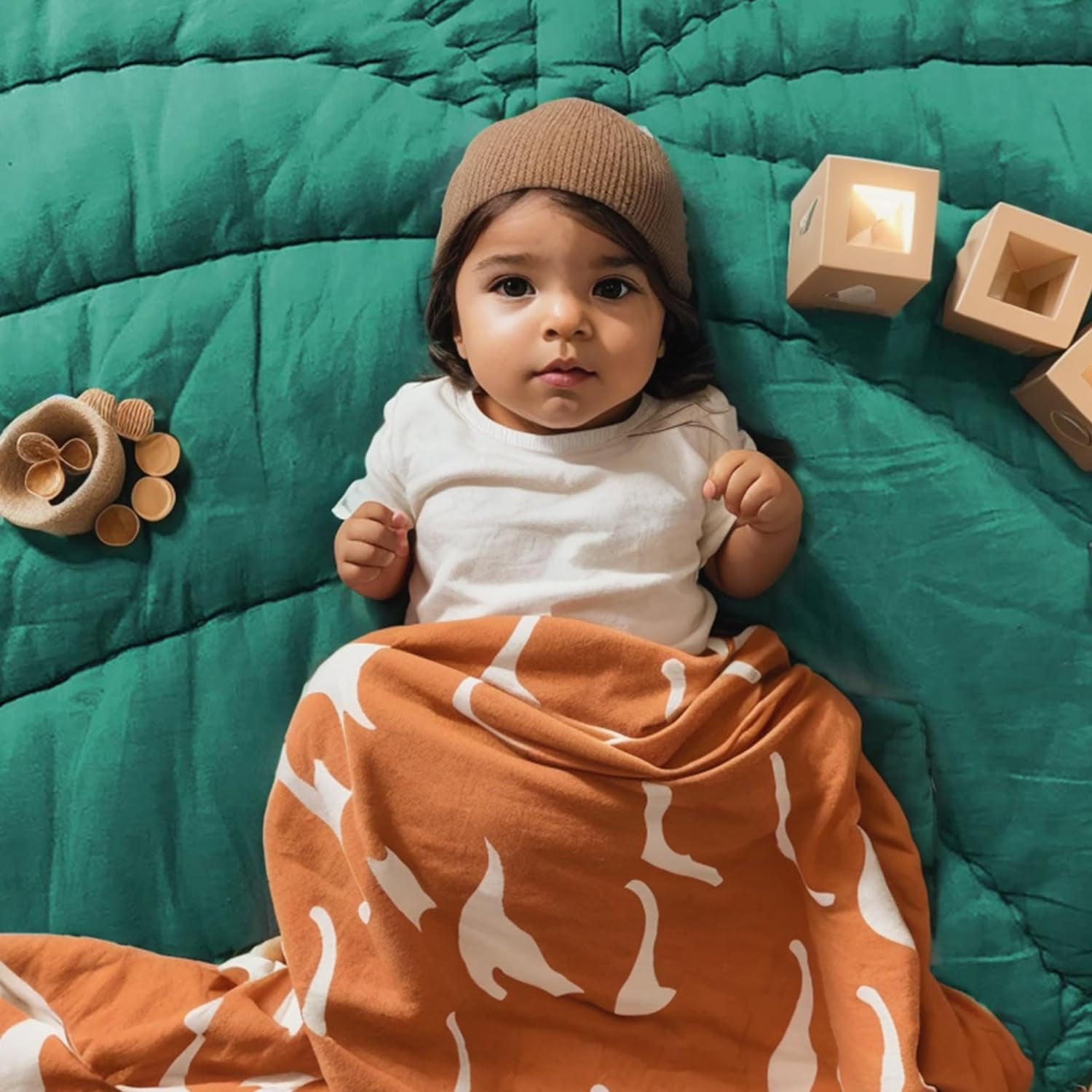 Heart-Shaped Leaf Tummy Time Baby Mat for Floor Play