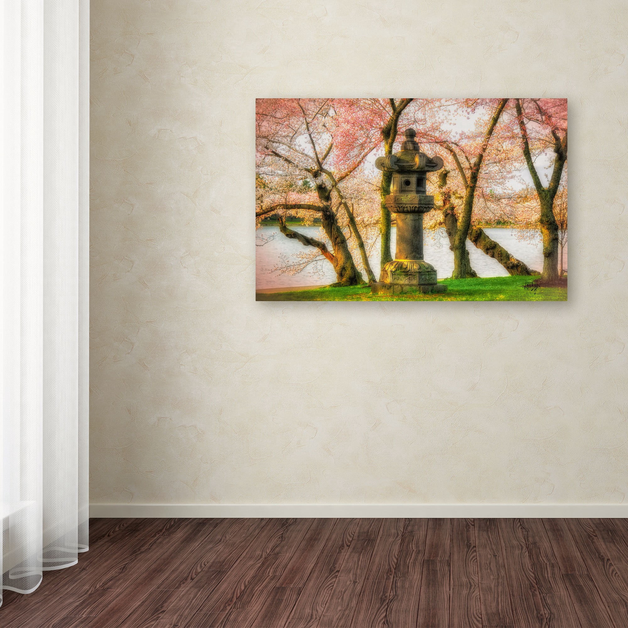 Trademark Fine Art "Japanese Stone Lantern" Canvas Art by Lois Bryan