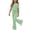 Green, variant on Girls Clothes 2 Piece Outfits Summer Crewneck Short Sleeve T Shirts with Flare Pants Casual Clothing Set 5-15 Years