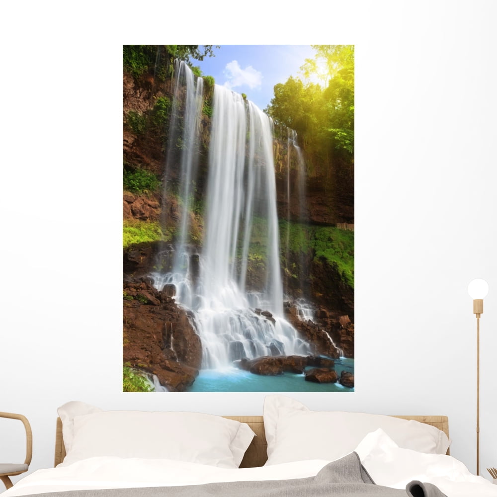 Waterfall Wall Mural by Wallmonkeys Peel and Stick Graphic (48 in H x ...