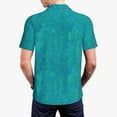 thumbnail image 4 of Balery Blue Green Glitter Printed Men’s Short Sleeve Polo Shirt, Midweight Men's Shirt,Golf Polo shirts -Medium, 4 of 9