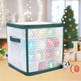 thumbnail image 4 of Votnto Christmas Ornaments Storage Box, Christmas Storage Box with Adjustable Dividers, Store up to 32 or 64 Christmas Ornaments, Plastic Xmas Ornaments Storage with Zippered Closure & Two Handles, 4 of 8