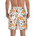 thumbnail image 3 of KLL Foxes and Floral Harmony Men's Casual Summer Beach Shorts Hawaiian Shorts with Pockets-3X-Large, 3 of 5