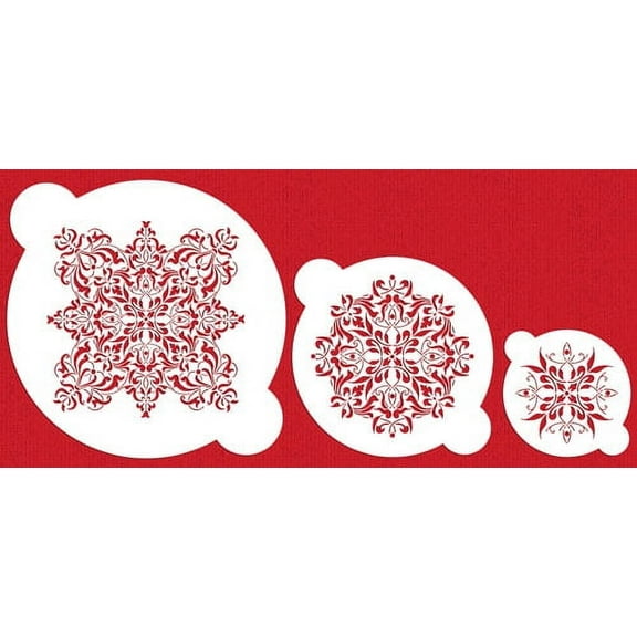 Designer Stencils C060 French Medallion Cake Stencil Set, Beige/semi-transparent