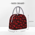 thumbnail image 2 of Balery Red Skulls Bolsa de Almuerzo para Mujeres, Caja de Almuerzo, Bolsa de Almuerzo Pequeña Impermeable, Tote de Almuerzo Reutilizable con Gran Capacidad, 2 of 6