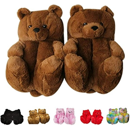 

Teddy Bear Slippers Home Indoor Soft Anti-Slip Faux Fur Cute Slippers