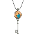 thumbnail image 1 of Fainted Pet Well Behaved Head Cat Pendant Vintage Necklace Silver Key Jewelry, 1 of 3