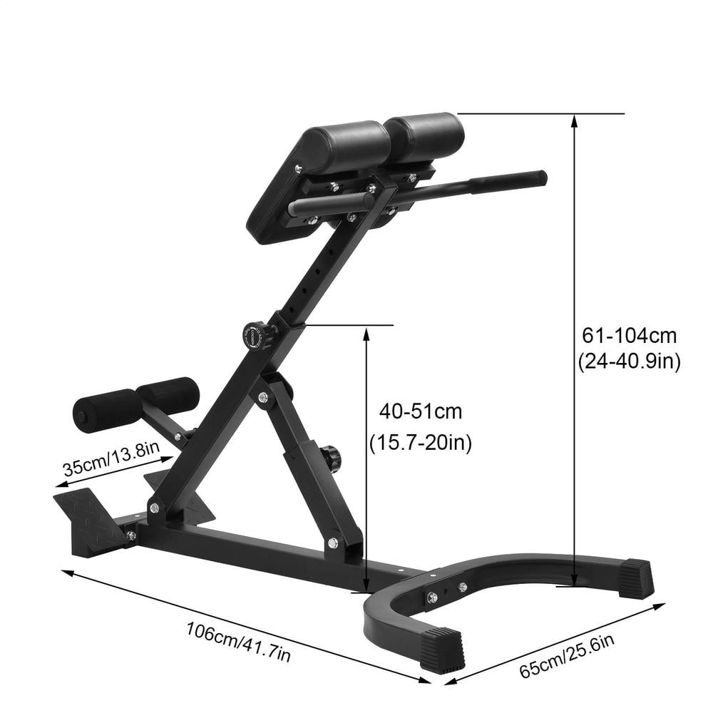 Roman Chair, Back Extension Bench Machine, Angle & Height Duals Adjustable Hyperextension Bench, 330 Lbs Weight Capacity, Back Exercise Equipment, Foldable For Home Gym, Men Women, Full Body