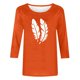 thumbnail image 4 of Heisall Women's Spring Autumn Tops 3/4 Sleeve Round Neck Casual Fashion Blouses Orange Festival Print Shirts, 4 of 4