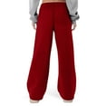 thumbnail image 6 of Tqyyweavej Sweat Pants for Women Drawstring Athletic Wide Leg Trousers Straight Leg Solid Color Stretch Pants with Pockets S-2XL, 6 of 10