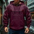 thumbnail image 2 of Dwelliawo Hoodies for Men Tactical Sweatshirt Quarter Zip Cargo Pullover Autumn Fashion Workout Sweatshirt with Pocket Wine 4XL, 2 of 5