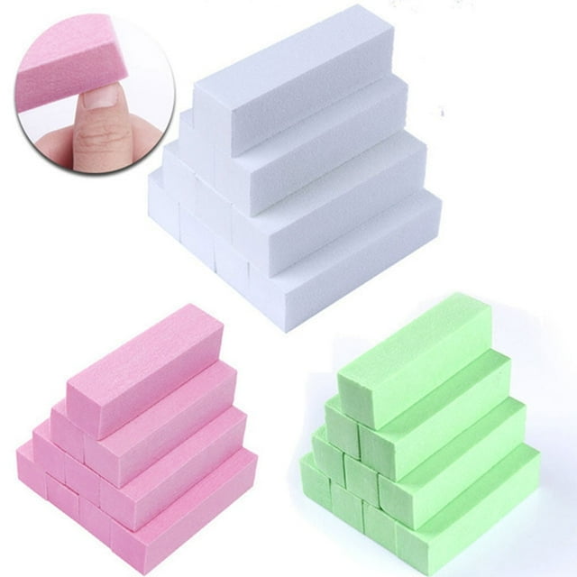 maskred 10Pcs/Set Sanding Sponge Washable Nail Buffers Files Sturdy Polishing Block Manicure Nail Art Tool Perfect Gift Green