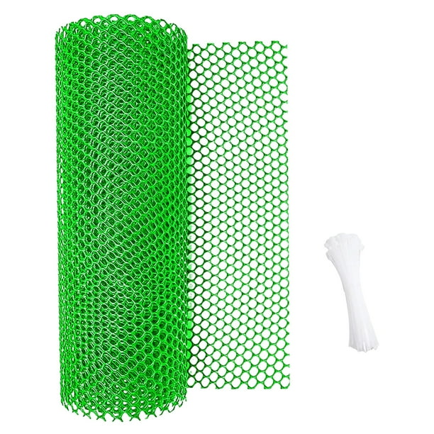 Red de alambre de gallinero de plástico para decoración, manualidades, alambre para cercas, ligero, hexagonal Verde