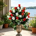 thumbnail image 5 of Artificial Cemetery Flowers, Gravesite Decoration Roses, Memorial Bouquets with Cemetery Vase, Vibrant and Long-Lasting Colors F ZZyuan, 5 of 6