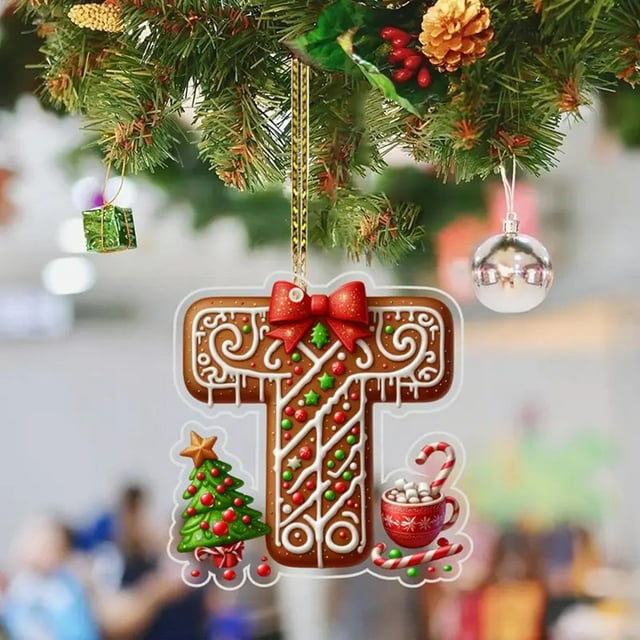 SDNall Christmas Tree Decorations, 26 Letters Christmas Tree Decoration Pendant Christmas Tree Ornaments Personalized Diy Christmas Ornaments Christmas Decoration Xmas Tree Hanging Decor Feature