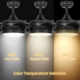 thumbnail image 4 of DWVO 60in Ceiling Fan with Light and Remote, Modern Fan Light With 8 Blades,6 Speeds - Black, 4 of 13