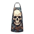 thumbnail image 2 of Picia Vintage Leaf Flower Skull Waterproof Apron for Unisex Adult - Adjustable Bib Apron with Pockets, Ideal for Cooking, Gardening, Painting, and Household Chores, 2 of 9