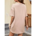thumbnail image 4 of JYLFC Womens 2 Piece Sets Summer Outfits Lounge Set Oversized Tshirts Matching Biker Shorts,Beige M, 4 of 7