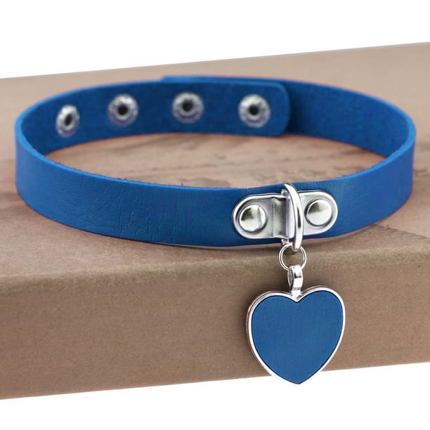 Collar con colgante de corazón de amor gótico punk de Harajuku, collar de cuero, collar de cuero, cadena para el cuello, pulsera