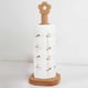 thumbnail image 5 of Portarrollos De Cocina De Madera Antideslizante Vertical Pañuelo De Papel Soporte Multiusos Para Toallas De Cocina Con Pequeña Flor De Madera Para El Hogar Cocina Baño Encimera Monstrate HA013263-00, 5 of 7