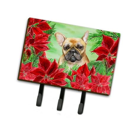 

Carolines Treasures CK1336TH68 French Bulldog Poinsettas Leash or Key Holder Triple multicolor